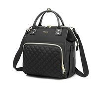Ezgnuk Small Diaper Bag, Mini Baby Backpack, Multi-function Waterproof Travel Tote Work Bag., Black, S, Diaper Bag
