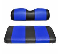 EZGO TXT Replacement Golf Cart Seat Cover Staple On Installation - 2 Piece - Premium Marine Vinyl - 5 Panel Stitching - Two-Tone (Black & Blue)