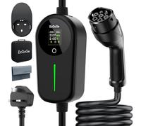 EzGoGo EV Charger 3 Pin Plug 26.25Ft/8M Type 2 Charging Cable 3kW, [6/8/10/13A] Electric Car Charger IP65 Advanced Protection car charging cable Suitable for EVs & PHEVs