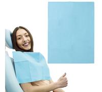EZGOODZ Disposable Dental Bibs, 13 x 18 Inches. Pack of 100 Blue Highly Absorbent Disposable Towels, 2-ply Paper + 1-ply Poly. Dental Tray Covers Against Spills and Leaks. Tattoo Tray Covers