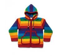 Ezhippie Kids Wool Jacket with Fleece Lining | Boys Winter Coat with Hooded Rainbow Pattern | Full Zip Hoodie with Long Sleeves & Drawstring | Kids Jacket for Winter with Front Pockets (Size- L)