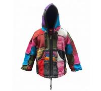 Ezhippie Kids Wool Jacket with Hood | Boys Hoodie with Full Zip, Long Sleeve, Drawstring, Front Pockets & Patchwork Design | Zip Up Jacket with Wool Outside & Fleece Inside | Winter Coat (Size- L)