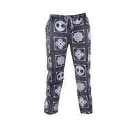 Ezhippie Men's Stone Washed Elastic Waist Boho Spiritual Print Festival Cotton Cargo Trousers, Black, L