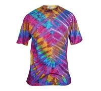 Ezhippie Mens Tie Dye T-Shirts Lightweight Cotton Festival Hippie Tops, (15, L)