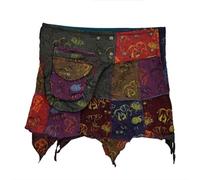 Ezhippie Women Hippie Popper Bohemian Mini Skirts with Hip Pockets, Mix