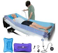 EZHOISLING Bed Portable Bathtub with Electric Bed Bath Sprayer for Bedridden Patients, Elderly & Disabled. Folding Shower Mattress for in-Bed Washing, Waterproof PVC, Water Pillow & Drainage
