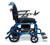 Ezi-Fold Carbon Lightweight Folding Electric Wheelchair - Flyer Ultra-Light Travel Powerchair, Compact Foldable Mobility Chair, 4mph, 12 Mile Range, Easy-Use Controls (Sapphire Black)