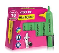 Eziglide 10-Pack Green Highlighters Pens - Bold Chisel Tip for Smooth & Clear Marking - Smudge-Resistant, Quick-Dry Ink, Ideal for Office, Kids, Bulk Stationery, Studying & School Use