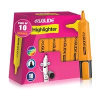 Eziglide 10-Pack Orange Highlighter Set - Chisel Tip Markers (1-4.5mm) for Precise & Clear Marking - Quick-Dry, Smudge-Free Ink, Perfect for Highlighting, Studying & Colouring at Work, & Home Use
