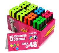 Eziglide Highlighters Pens 48-Pack, 5 Assorted Colours - Neon Assorted Chisel Tip Marker for Bold & Fine Marking, 1-4.5mm Line for Clear Marking, Ideal for Schools, Universities, & Offices
