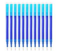 Ezigoo 12 Pack Erasable Pen Refills, 0.7mm Blue Friction Ink Refills for Rub Out Pens, Compatible with Most Rollerball Erasable Pens - Smooth Writing for School, Office & Home