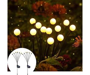 EZiKitchen Outdoor Solar Lights Waterproof New Upgraded Swaying Solar Garden Lights Solar Powered Firefly Lights Path Landscape Yard Patio Pathway Decoration (2 Pack)