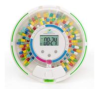 EziMedPil Automatic Pill Dispenser w/Audio & Visual Alerts, up to 6 Alarms/day, 6 Dosage Templates, Easy-Read LCD Display, Lock Medication Dispenser w/Key for Prescriptions, Vitamins & More, Clear Lid