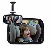 Ezimoov - Baby Car Mirror Pack Rear Seat + Front Mirror to See Your Child Safely - Recycled Material and Recyclable Packaging - Wide and Clear View