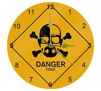 EZIOLY Breaking Bad Danger Wall Clock, 10 Inch Silent Non Ticking Quartz Battery Operated Round Wall Clocks for Home/Office/School Clock
