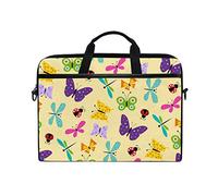 EZIOLY Butterfly Ladybug On Yellow Laptop Shoulder Messenger Bag Case Sleeve for 13 Inch to 14 inch Laptop