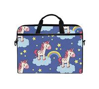 EZIOLY Cartoon Unicorn Rainbow Blue Laptop Shoulder Messenger Bag Case Sleeve for 13 Inch to 14 inch Laptop
