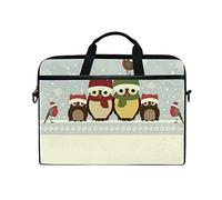 EZIOLY Christmas Family Of Owls Laptop Shoulder Messenger Bag Case Sleeve for 13 Inch to 14 inch Laptop