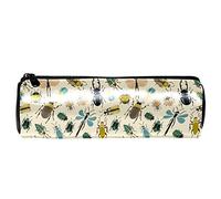 EZIOLY Creepy Crawlies Insect Leather Pen Pencil Case Coin Purse Pouch Cosmetic Makeup Bag for School Work Office