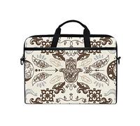 EZIOLY Doodle Moons And Hamsa Symbol Laptop Shoulder Messenger Bag Case Sleeve for 13 Inch to 14 inch Laptop