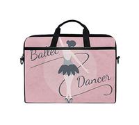 EZIOLY Elegant Ballet Dancer Lady Pink Laptop Shoulder Messenger Bag Case Sleeve for 13 Inch to 14 inch Laptop