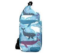 EZIOLY Facts About Beluga Whales Shoulder Backpack Sling Bag Crossbody Bag Travel Hiking Daypack for Men Women