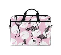 EZIOLY Flamingo Pineapple Laptop Shoulder Messenger Bag Case Sleeve for 13 Inch to 14 inch Laptop