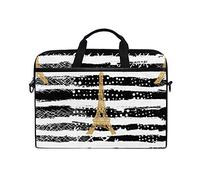 EZIOLY Grunge Paris Eiffel Tower Stripes Laptop Shoulder Messenger Bag Case Sleeve for 13 Inch to 14 inch Laptop