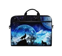 EZIOLY Howling Wolf The Moonight Laptop Shoulder Messenger Bag Case Sleeve for 13 Inch to 14 inch Laptop