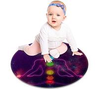 EZIOLY Human System Of Chakras Round Area Rugs Circle Rugs for Kids Bedroom Baby Room Small Shag Play Room Carpets Nursery Rugs, 60x60 cm