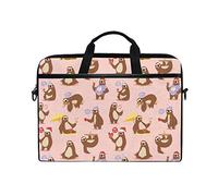 EZIOLY Laziness Sloth Character Different Pose Laptop Shoulder Messenger Bag Case Sleeve for 13 Inch to 14 inch Laptop