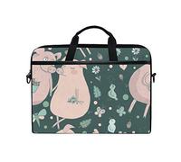 EZIOLY Lovers Pigs Butterflies Floral Laptop Shoulder Messenger Bag Case Sleeve for 13 Inch to 14 inch Laptop