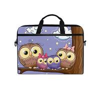 EZIOLY Owls Family Laptop Shoulder Messenger Bag Case Sleeve for 13 Inch to 14 inch Laptop