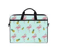 EZIOLY Pink Flamingo Tropical Pineapple Laptop Shoulder Messenger Bag Case Sleeve for 13 Inch to 14 inch Laptop