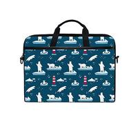 EZIOLY Polar White Bear Lighthouse Laptop Shoulder Messenger Bag Case Sleeve for 13 Inch to 14 inch Laptop