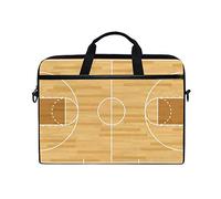 EZIOLY Realistic Basketball Court Laptop Shoulder Messenger Bag Case Sleeve for 13 Inch to 14 inch Laptop