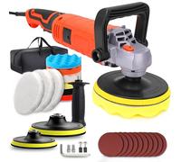 EZISOE Buffer Polisher, 7 Variable Speed 1000-3500 RPM, Rotary Polisher with 6" and 7" Backing Plate, 1580W, Red, Metal, Automotive, POLISHING_BUFFING_TOOL