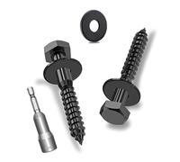 Ezitruz 15Pcs M6x40mm Coach Screws, Heavy Duty Lag Bolts, Hex Head Wood Screws 40mm, 304 Stainless Steel with Black Zinc Plating, Kit with Washers and Hex Socket Drill Bit