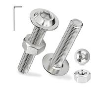 Ezitruz 20 Sets Bolt M8x20 mm Flanged Button Head Socket Cap Screws 304 Stainless Steel Nuts and Bolts ISO 7380-2 Pan Head Allen Screw with Nuts and Flange Full Thread for Wood Furniture Assembly