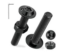 Ezitruz Flanged Button Head Socket Cap Bolt M8x30mm, 10 Sets Nuts and Bolts 304 Stainless Steel Pan Allen Head Screws Black ISO 7380-2 with Nuts and Flange Full Thread for Wood Table Furniture