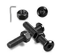 Ezitruz M6 Bolts, 15 Pcs Flat Head Hex Socket Screws M6x50 mm 304 Stainless Steel Black Bolts and Nuts Set Fully Threaded Machine Screw Allen Hex Drive for Home Furniture Repair