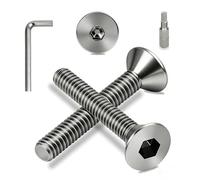 Ezitruz M6 Countersunk Bolts, M6X40 mm Hex Socket Machine Screws 304 Stainless Steel, 25 Pcs Flat Head Hex Socket Cap Screw DIN 7991/ISO 10642 Full Thread Bolt for Furniture Wooden Repair