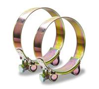 Ezitruz T-Bolt Hose Clamps, 2 Pcs 149-161mm Exhaust Clamp Set, Sturdy Hose Clips & Bolt Clip for Auto Water and Gas Pipe(Bandwidth 25mm, Gold)