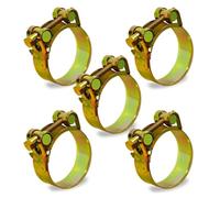 Ezitruz T-Bolt Hose Clamps, 5 Pcs 44-47mm Exhaust Clamp Set, Sturdy Hose Clips & Bolt Clip for Auto Water and Gas Pipe(Bandwidth 22mm, Gold)