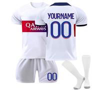 EZJOBLA Personalised Football Kit for Kids and Adults Custom Name and Number 2025 Al-NASSR-FC Football Kits for Boys Activewear Soccer Jersy Boys' Training Shirts Shorts and Socks, White, L