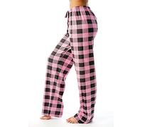 EZJOBLA Womens Pj Bottoms Matching Christmas Pyjamas Couples Pjs Fluffy PyjamaTartan Men Pijamas Women Cotton Short Pink 3XL