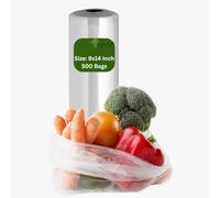 ezkart 500 Clear Plastic Food Bags on a Roll Ideal for Storing Fresh Fruits, Vegetables, Nuts, Sandwiches, Freezing, and More | Disposable and Reusable for Versatile Use. (500, 9x14 Inch)