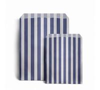 ezkart | Assorted Striped Candy paper bags is perfect for Wedding Cake Gift Shops, Kids Parties, Popcorn Bags, Sweet Bags and Biscuit bags (Blue, 100 Bags)