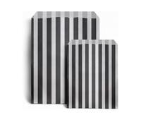 ezkart | Assorted Striped Candy paper bags is perfect for Wedding Cake Gift Shops, Kids Parties, Popcorn Bags, Sweet Bags and Biscuit bags (Black, 1000 Bags)