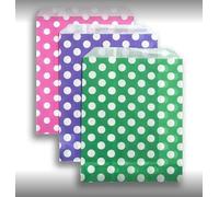 ezkart | Assorted Striped Candy paper bags is perfect for Wedding Cake Gift Shops, Kids Parties, Popcorn Bags, Sweet Bags and Biscuit bags (Mixed Polka Dot, 200 Bags)
